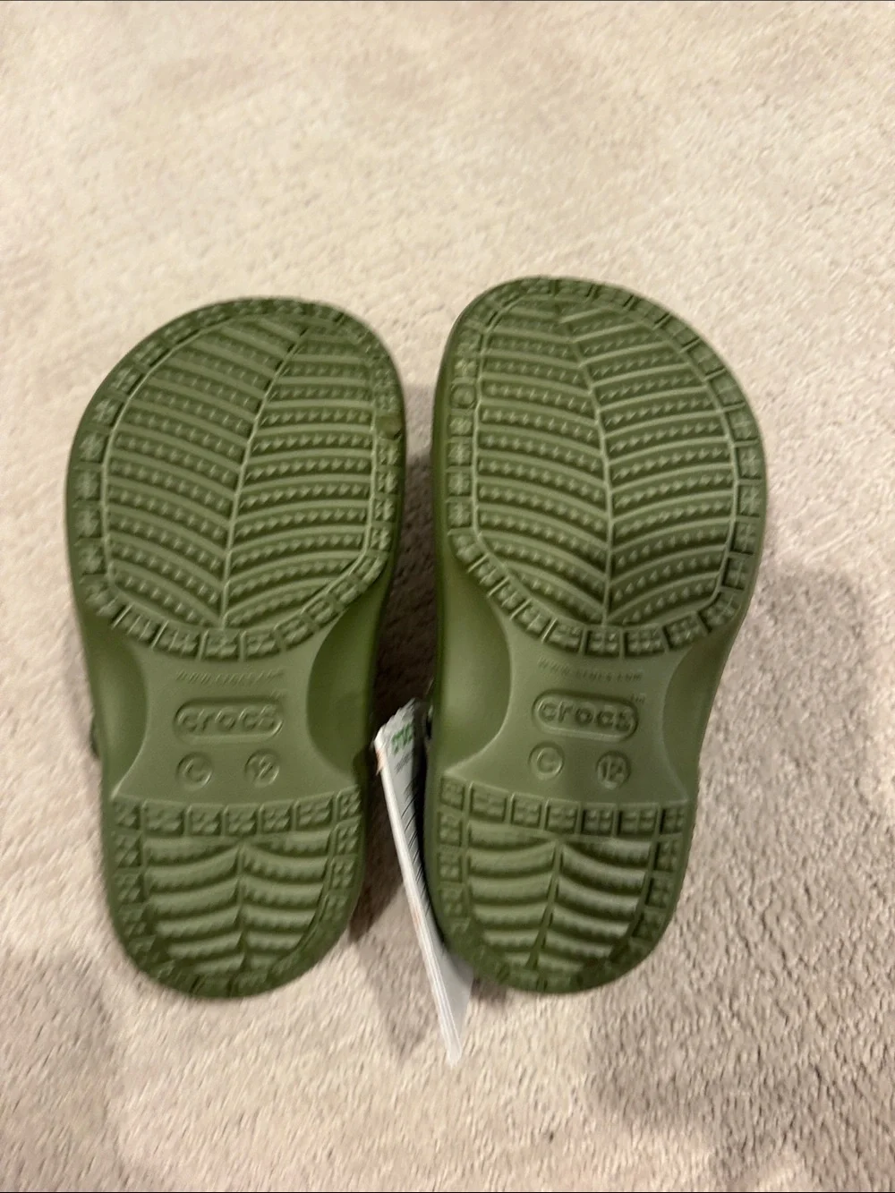 CROCS Kids Baya Lined Clog in Olive Green